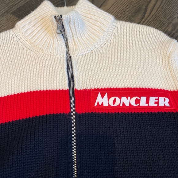 Moncler Other - Moncler Maglione Tricot Wool Cardigan Men's Sweater
Size L Red/white/Blue